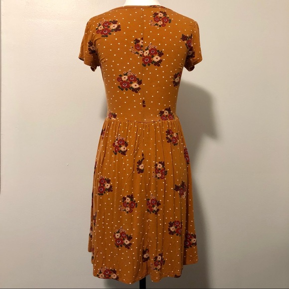 Forever 21 Burnt Orange Floral Polka Dot Dress - Picture 6 of 8